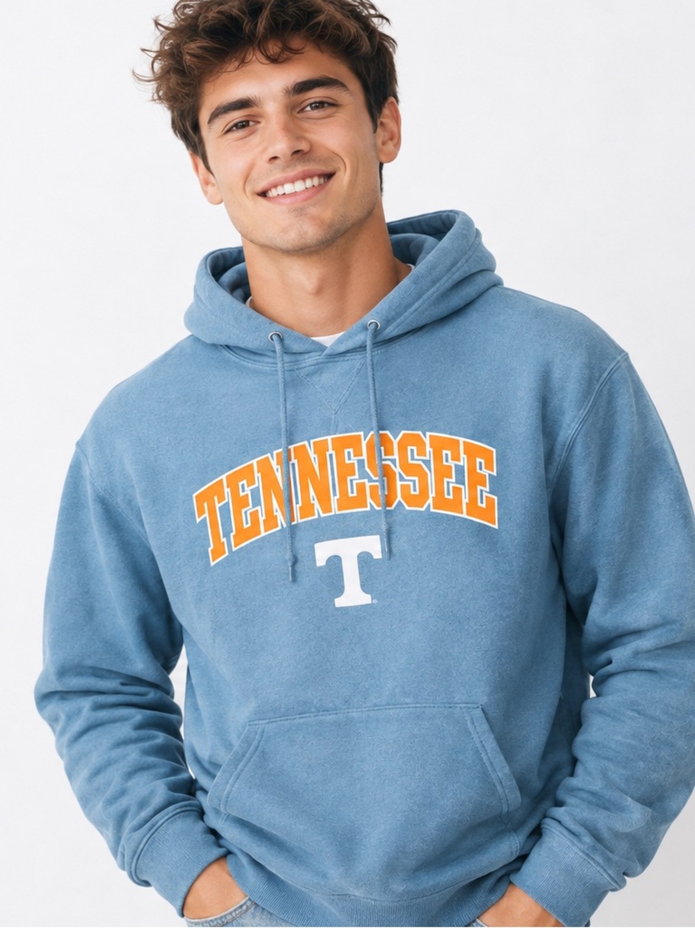 Russell Athletic Tennessee Volunteers NCAA Sky Blue Pullover Hoodie Men’s Large